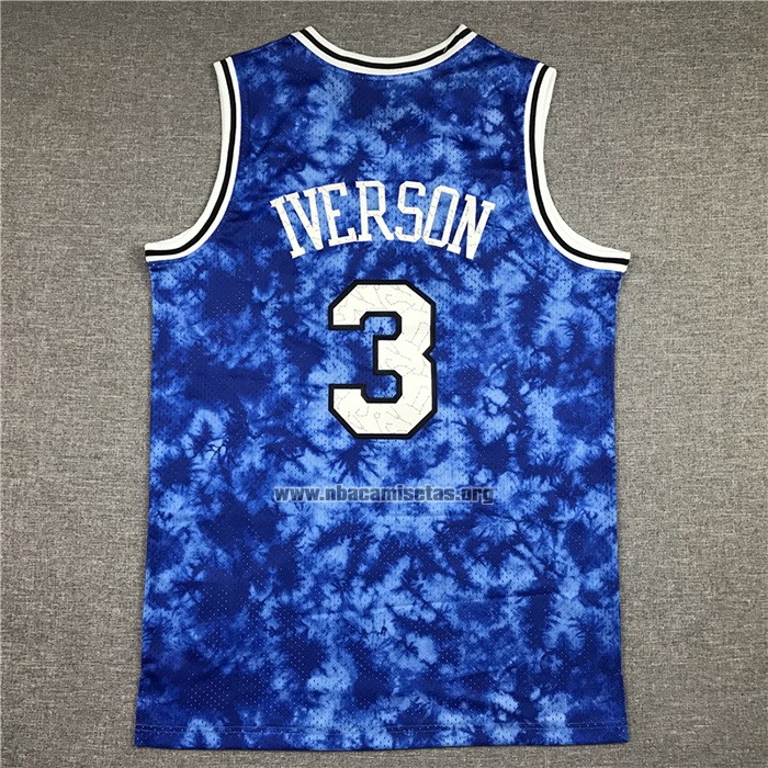 Camiseta Philadelphia 76ers Allen Iverson NO 3 Galaxy Azul